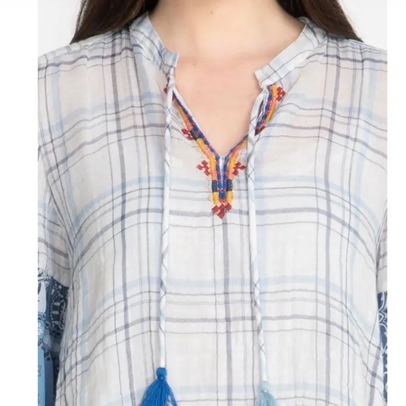 Johnny Was EFFORTLESS PEASANT BLOUSE Patchwork Tunic Size XS - Picture 5 of 5